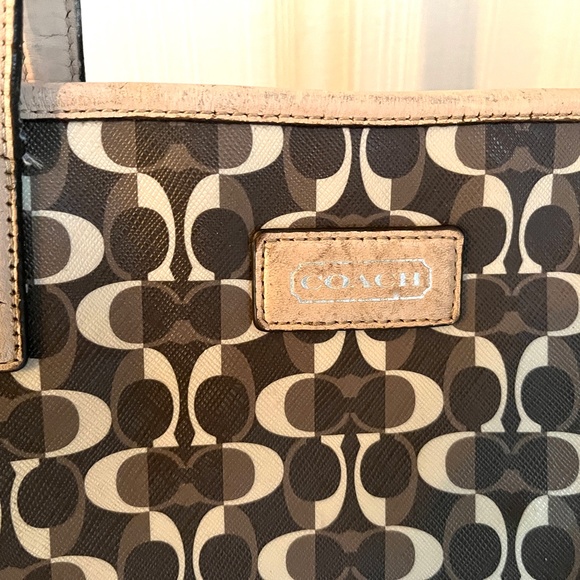🔥🔥 Take 20% off COACH Coach Signature Tote Bag F25673Brown / Beige PVC … - Picture 5 of 15